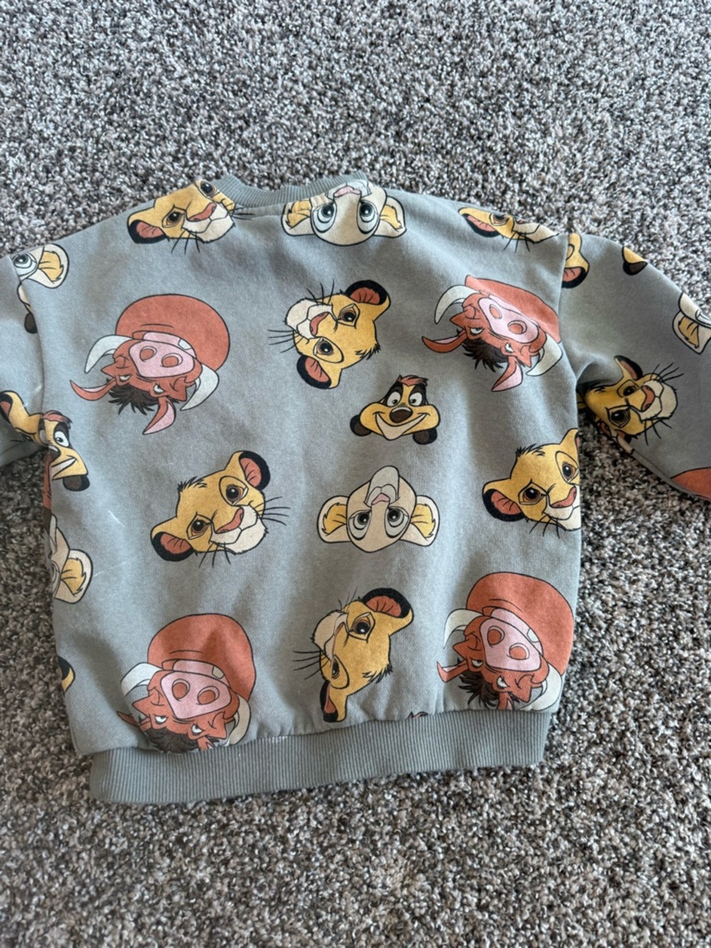 H&M Grey Lion King Print Kids Sweatshirt Size 12-18 Months - Picture 3 of 4